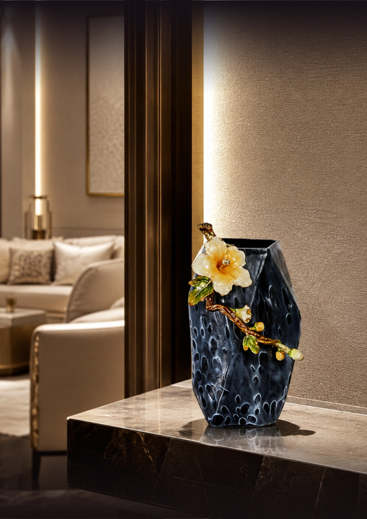 Midnight Waves Glass Vase