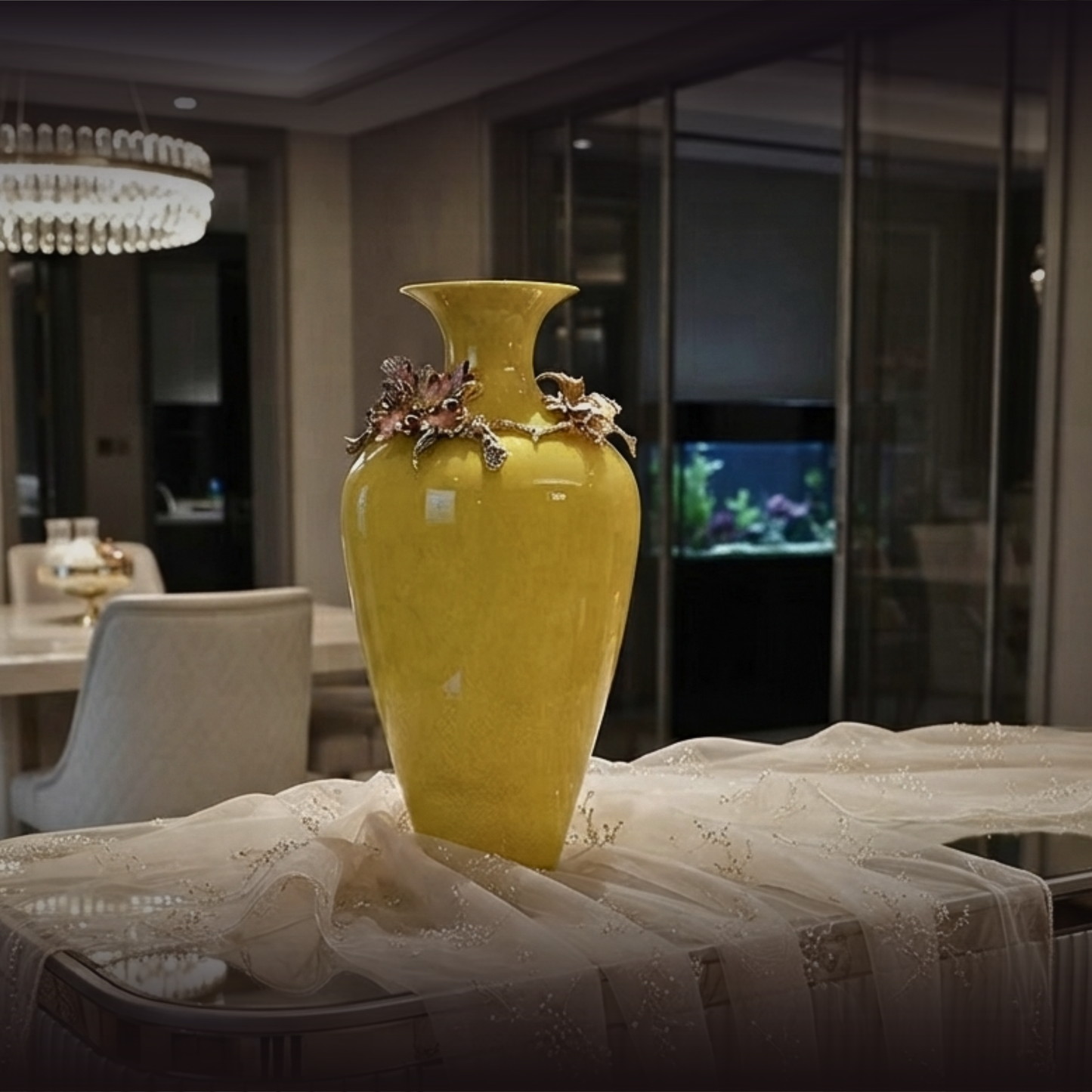 Solar Radiance "Jeweled Orchid" Artisan Vase