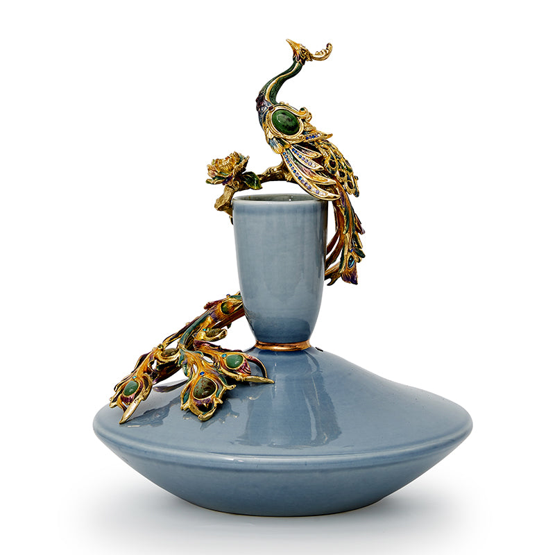 Peacock Grace Vase