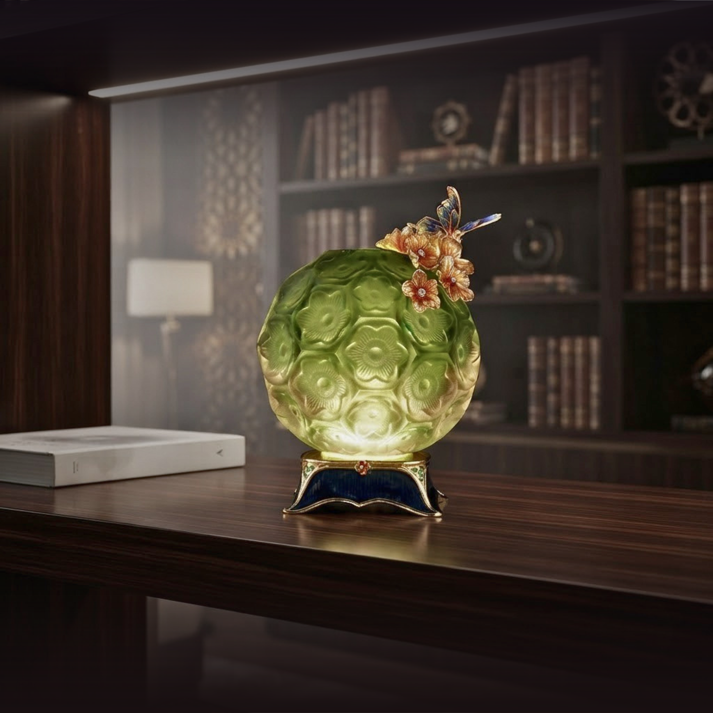 Emerald Frost "Jeweled Meadow" Orb Vase