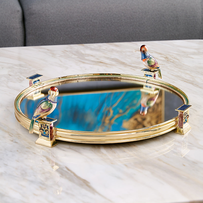 Sapphire Perch Mirrored Tray