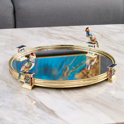 Sapphire Perch Mirrored Tray