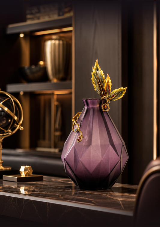 Amethyst Prism Glass Vase