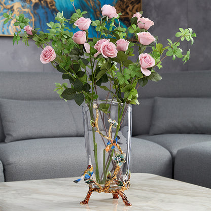 Crystalline Spiral & Orchid Songbird Vase