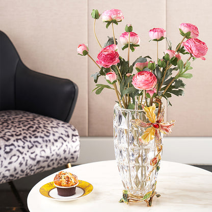 Crystalline Spiral & Orchid Songbird Vase