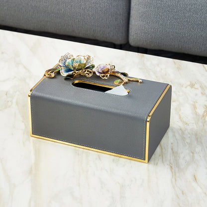 Charcoal Serenity Orchid Tissue Box