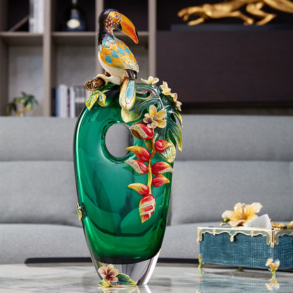 مزهرية توكان استوائية زمردية