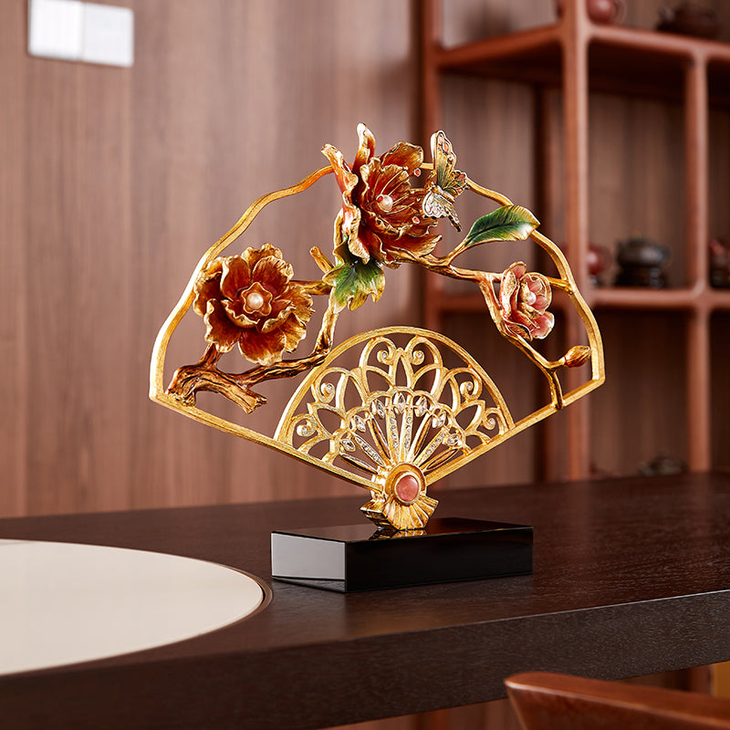 Imperial Golden Filigree "Royal Blossom" Fan