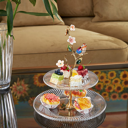 حامل الطيور المغردة الذهبية متعدد الطبقات