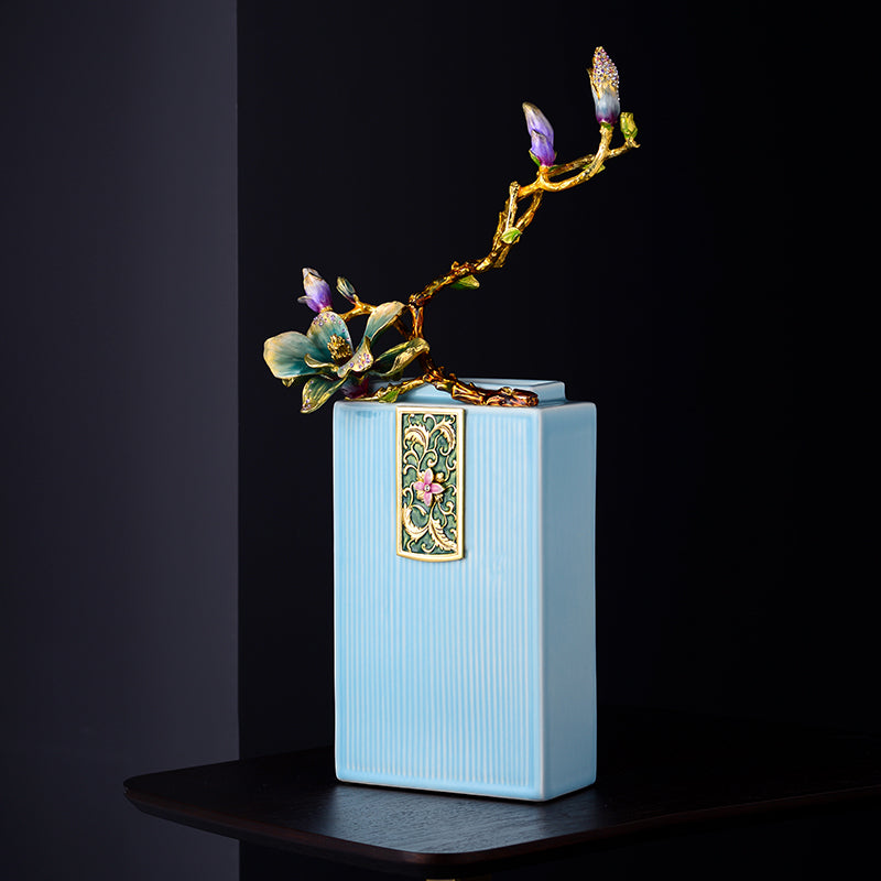 Blue Blossoms Vase
