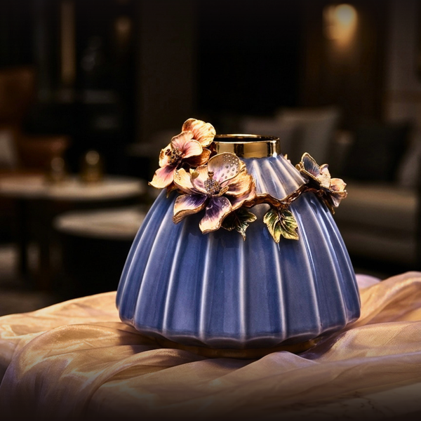 Amethyst Flora Azure Vase