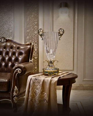 Imperial Emerald Crown Crystal Vase
