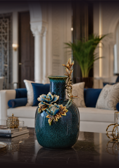 Emerald Orchid Ceramic Vase