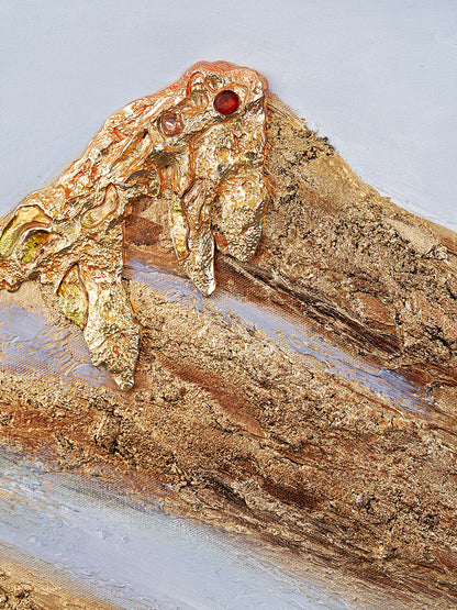 نقش بارز بعنوان "القمم المرصعة بالجواهر" من سلسلة "الجلال المذهب".