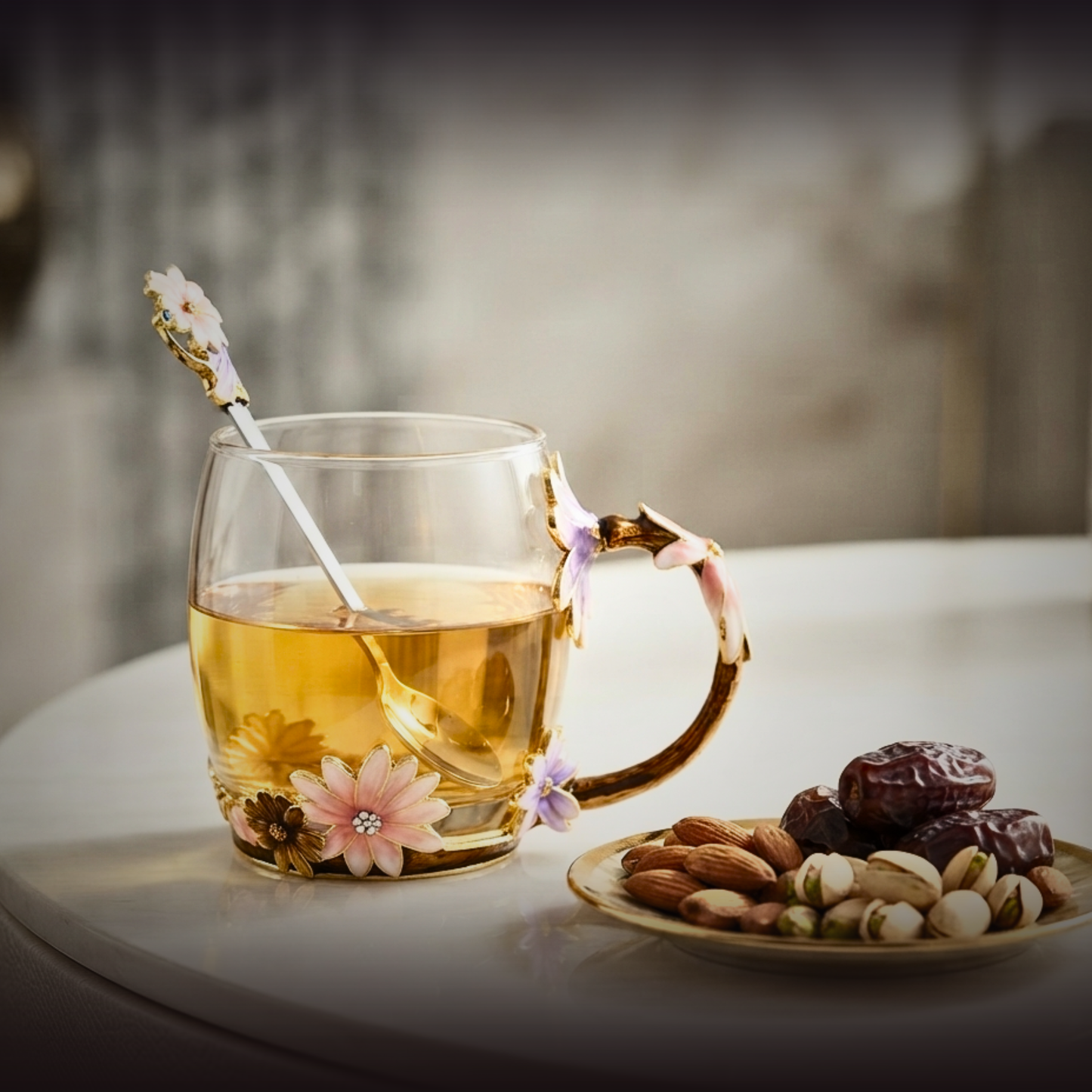 Wildflower Haven Enameled Glass Tea