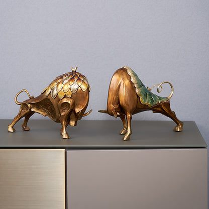 Nature-Born Bronze Bull Ornament