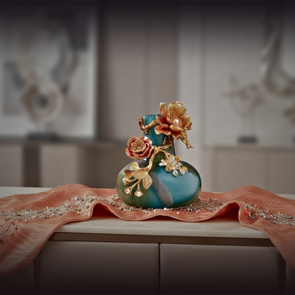 Azure Sunrise "Jeweled Bloom" Art Vase