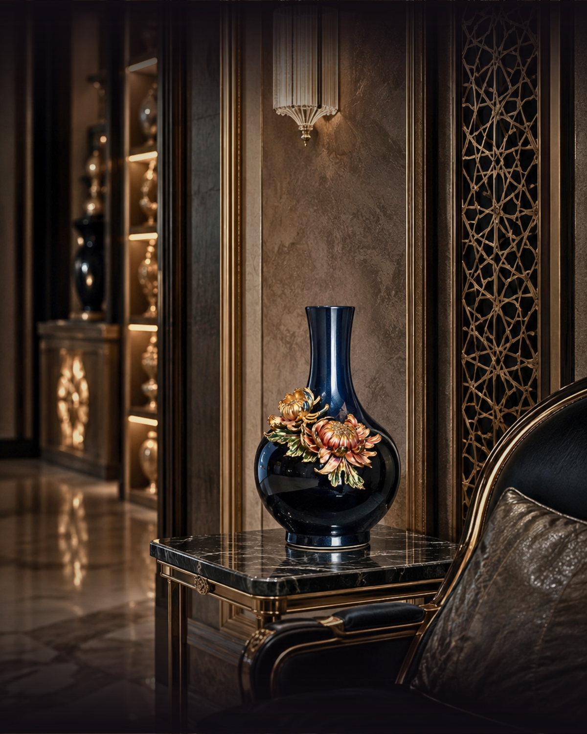 The "Celestial" Bloom Enamel Vase