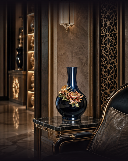 The "Celestial" Bloom Enamel Vase