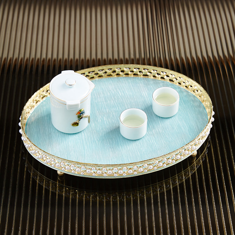 Azure Pearl Filigree Tray