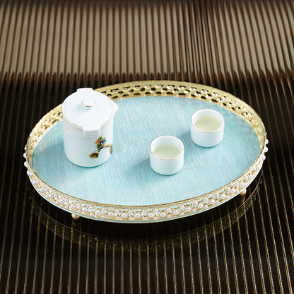 Azure Pearl Filigree Tray