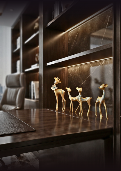 Enchanted Gilded Fawn Family