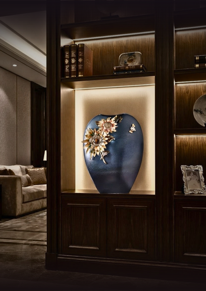Midnight Bloom Ceramic Vase
