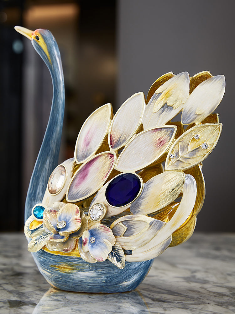 Celestial Blue Jeweled Swan