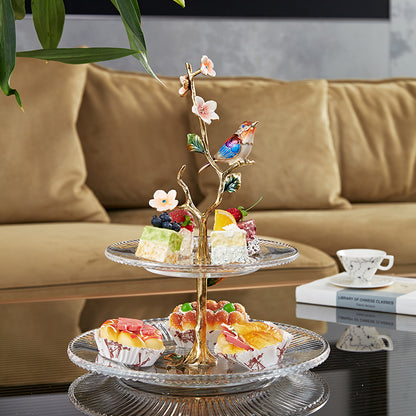 حامل الطيور المغردة الذهبية متعدد الطبقات