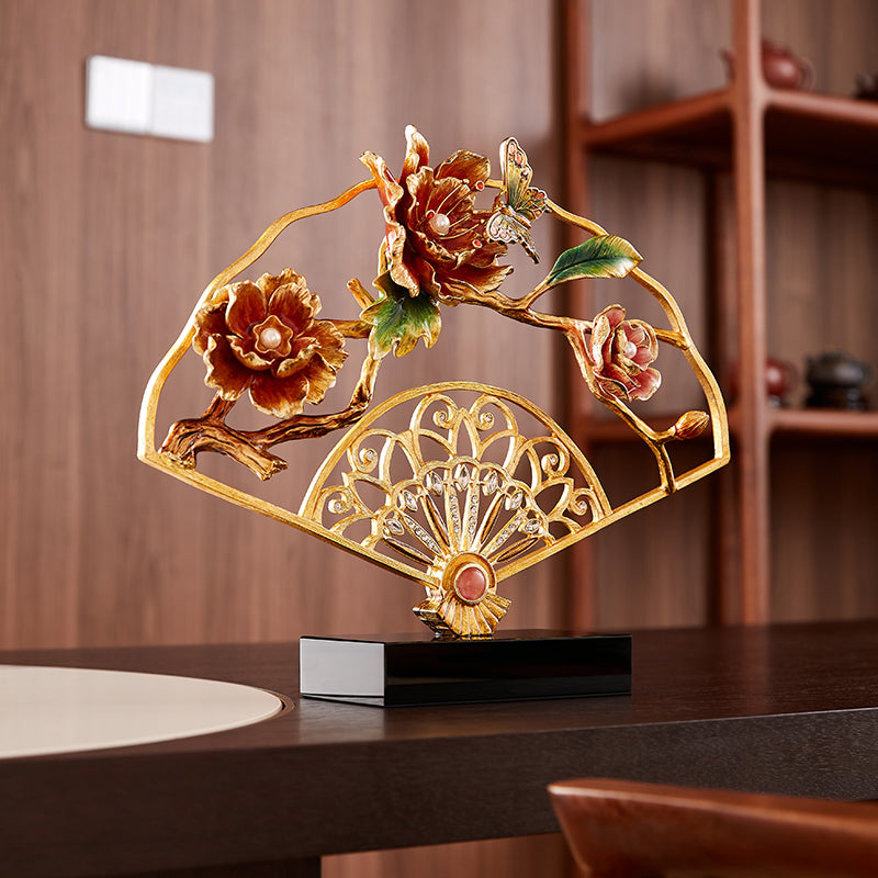 Imperial Golden Filigree "Royal Blossom" Fan