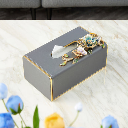 Charcoal Serenity Orchid Tissue Box