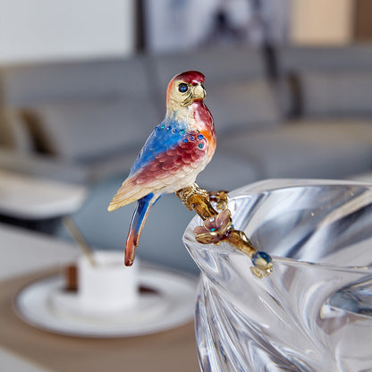 Celestial Spiral & Songbird Crystal Vase