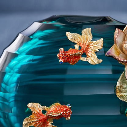 Teal Serenity Lotus Sphere