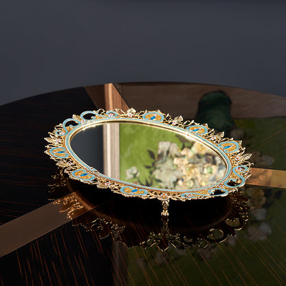 Azure Lace Mirrored Tray