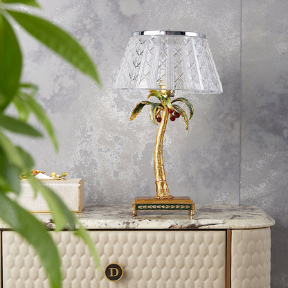 Gilded Palm Crystal Luminaire