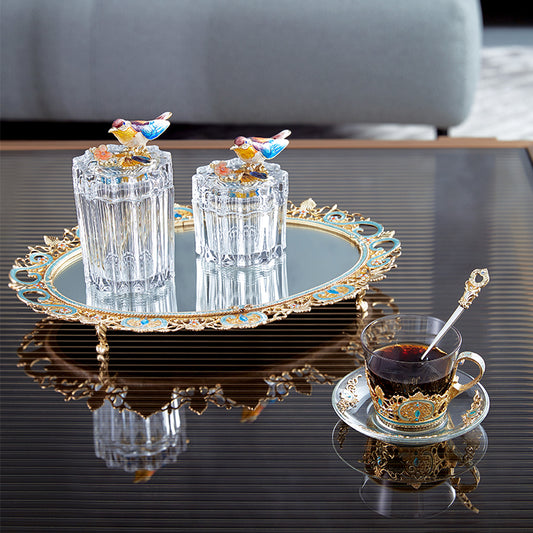 Azure Songbird Faceted Crystal Keepsake Box