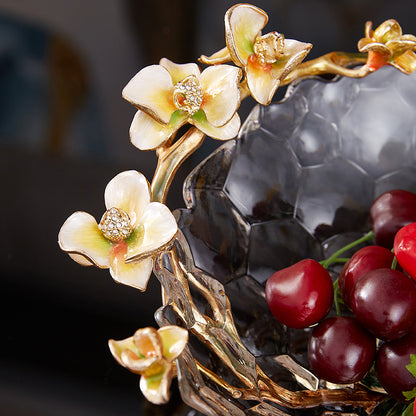 Dewdrop Petals Gilded Crystal Bowl