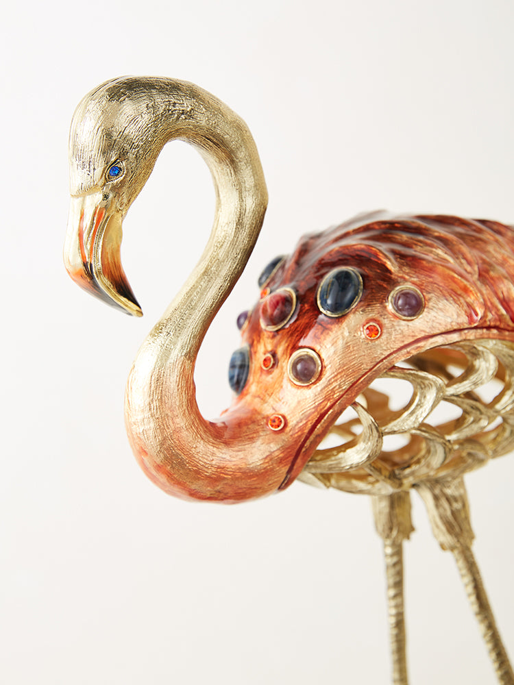 Imperial Flamingo Elegance Gilded Pair