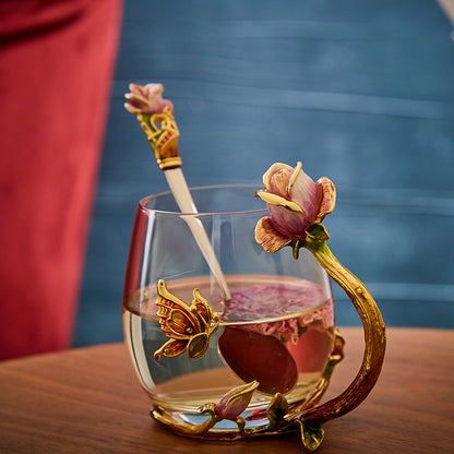 طقم زجاج وملاعق رويال روز إنشانتمنت