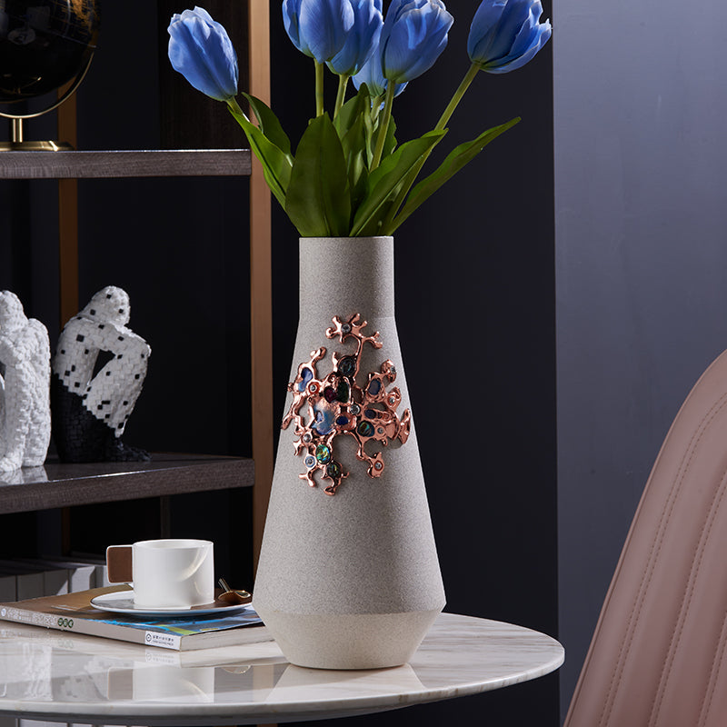 Dove Gray Ceramic Vase