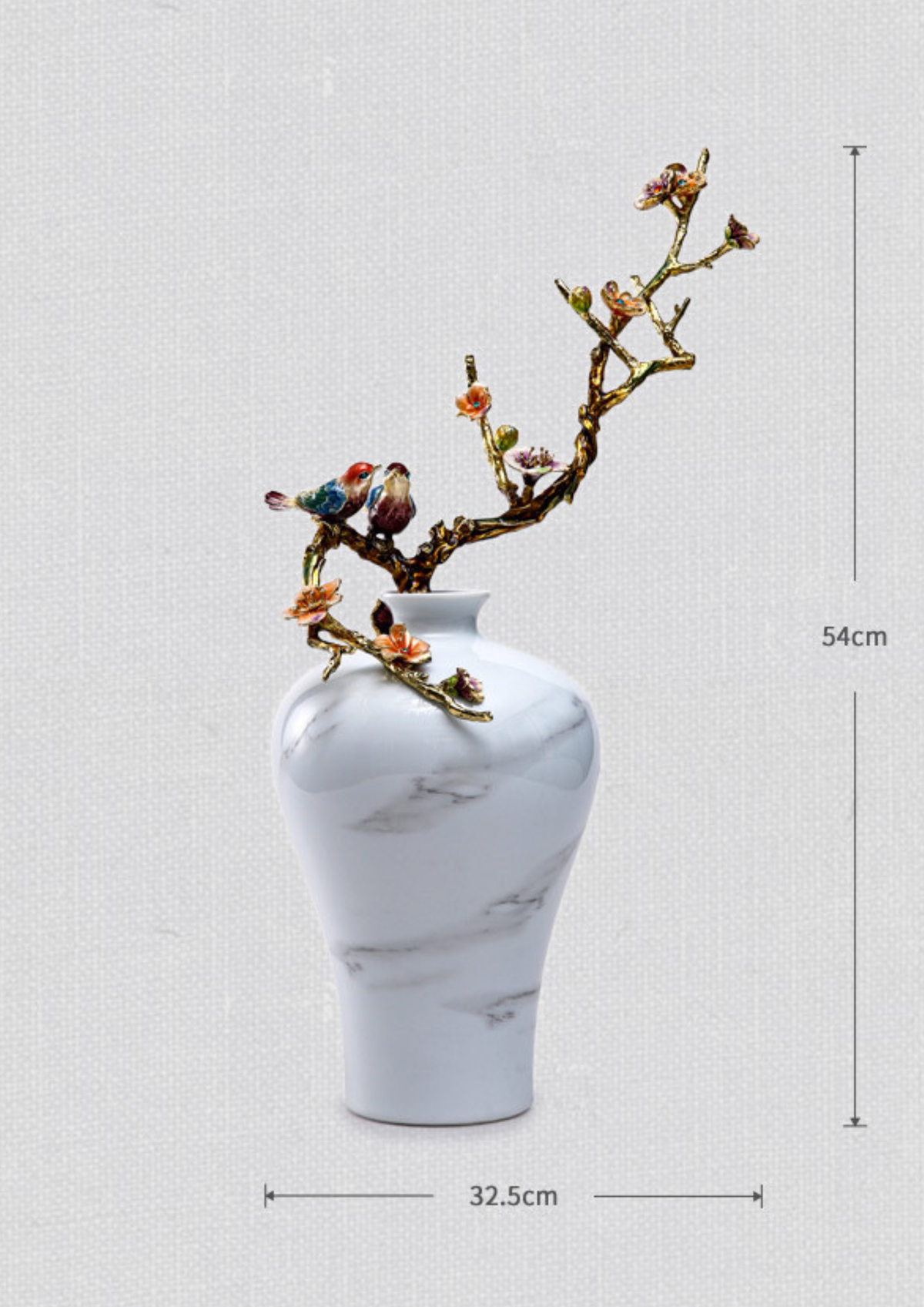 Alabaster Songbird Marble Vase
