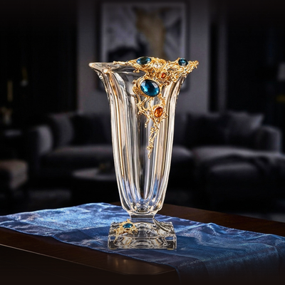 Sapphire Crest Crystal Vase