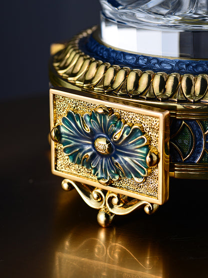 شمعدان إمبراطوري أزرق مذهب