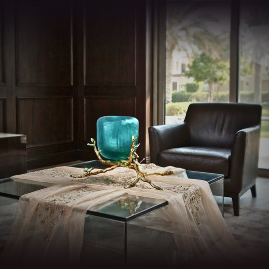 Emerald Sanctuary "Golden Root" Pedestal Vase