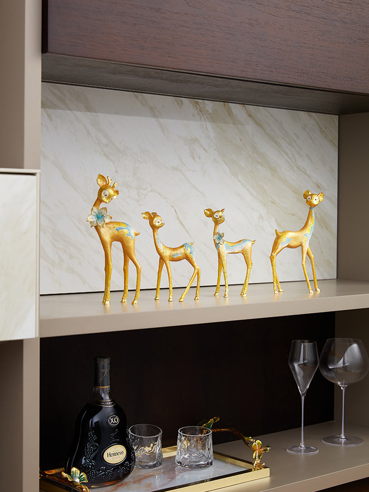 Enchanted Gilded Fawn Family