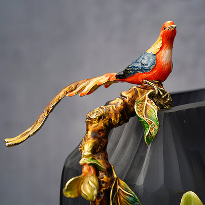 Obsidian Muse Songbird Vase