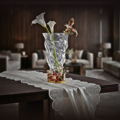 Crystalline Spiral & Orchid Songbird Vase