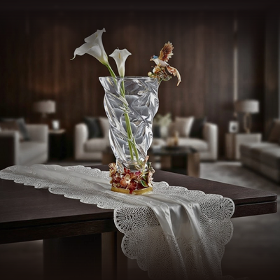 Crystalline Spiral & Orchid Songbird Vase