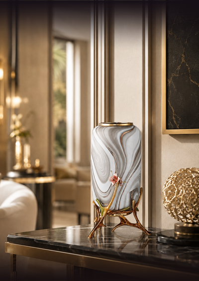 Marble Elegance Ceramic Vase
