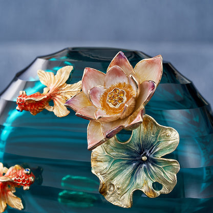 Teal Serenity Lotus Sphere